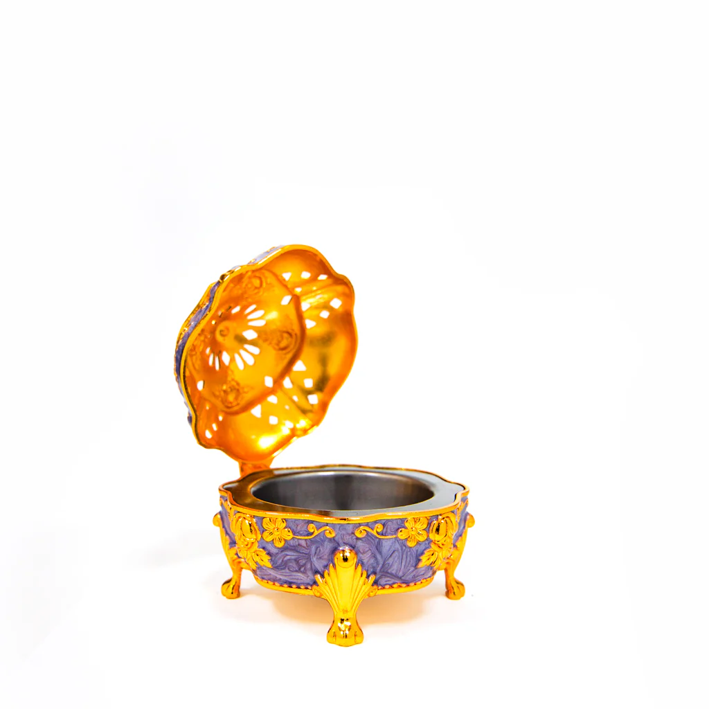Lilac Enamel Gold Hinged Burner GIB022 - Image 2