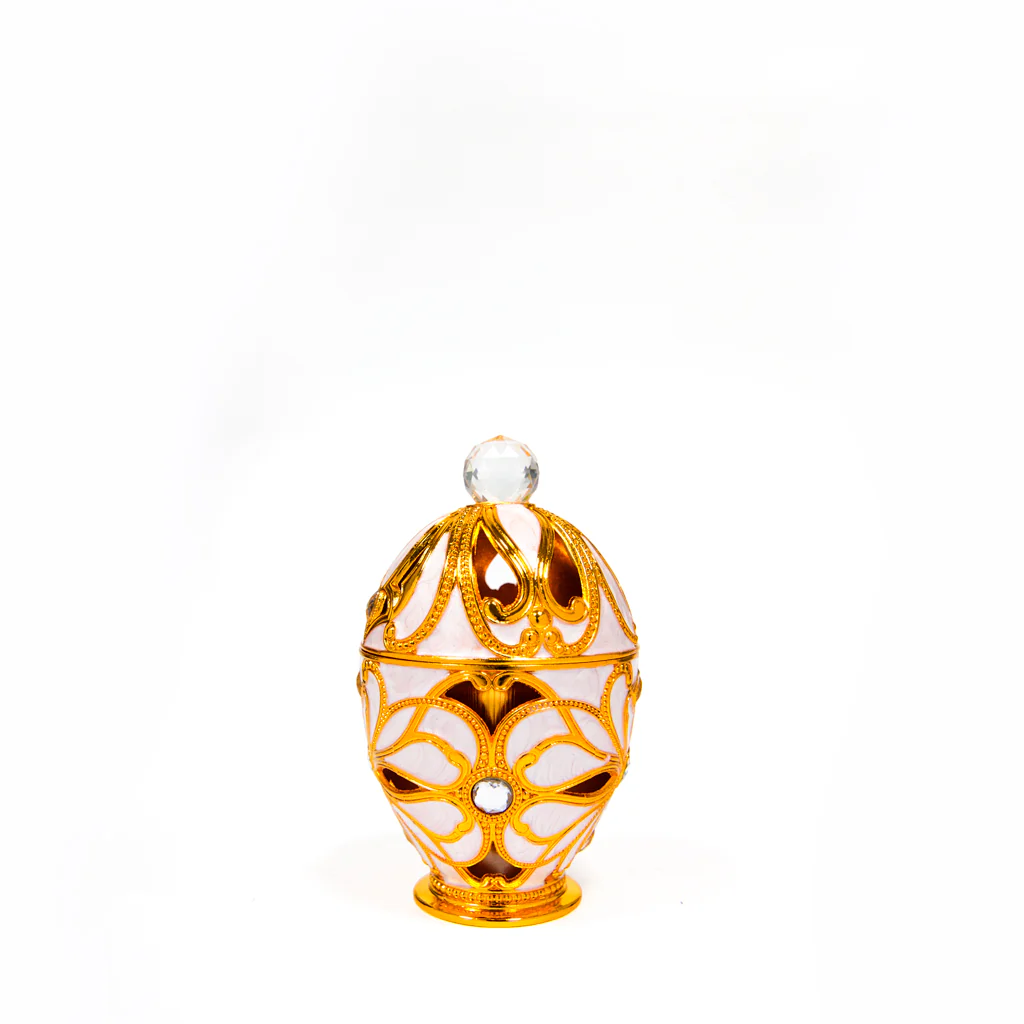 Cream Enamel Gold Crystal Burner GIB023